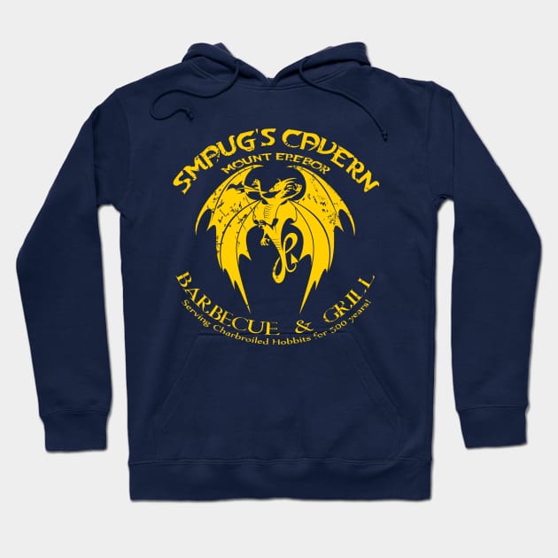 SMAUG'S CAVERN BARBECUE & GRILL VINTAGE VERSION Hoodie by KARMADESIGNER T-SHIRT SHOP